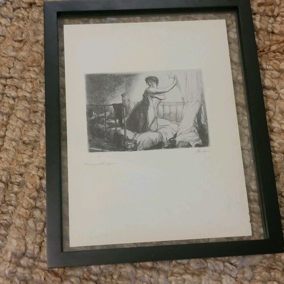 John Sloan "Turning Out The Light" Plate Signed Lithograph Reproduction NYC Life - Picture 10 of 13